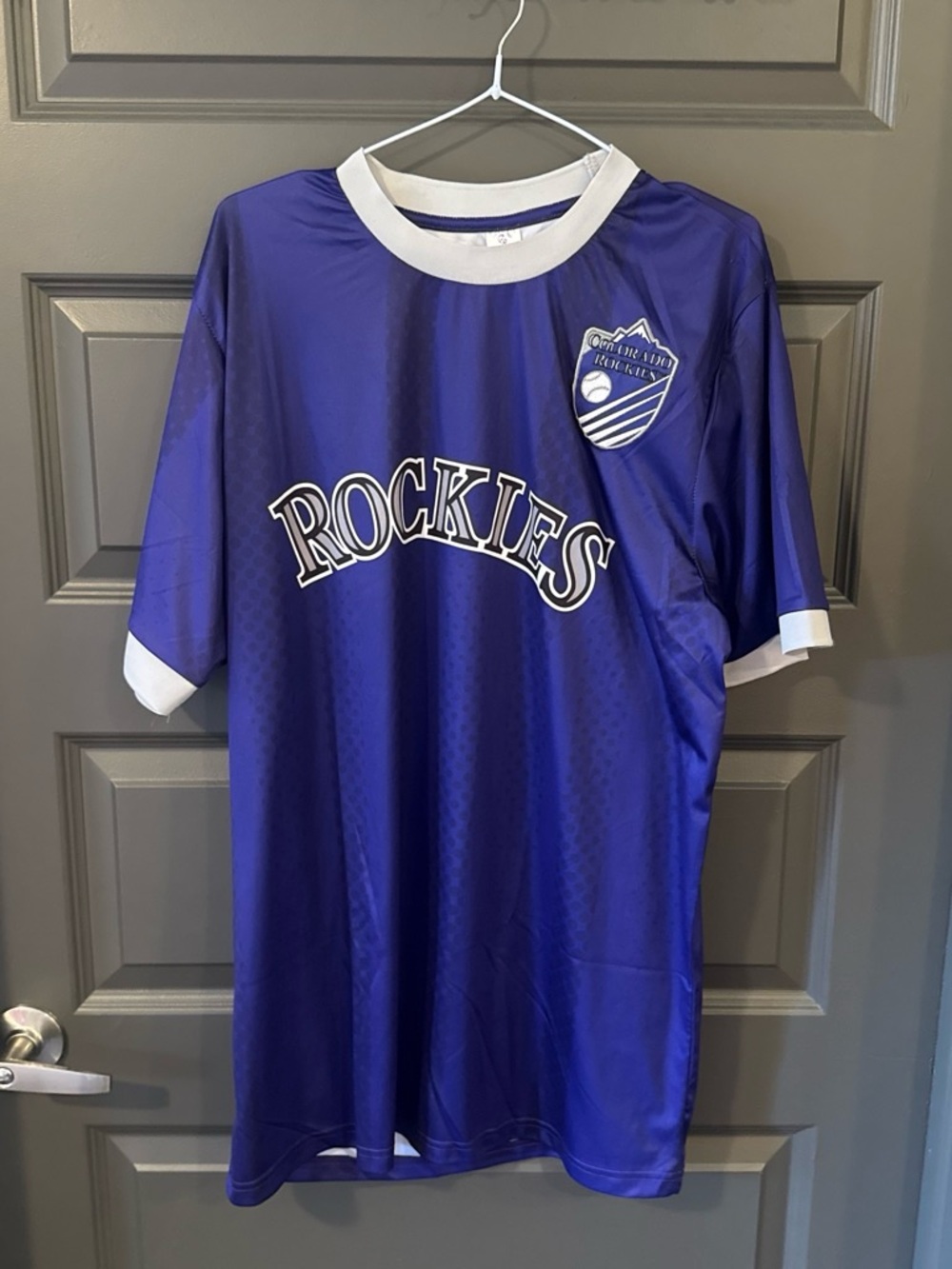Colorado Rockies Soccer Style Jersey Mens XL Purple Coca-Cola Sponsor